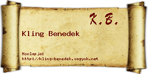 Kling Benedek névjegykártya