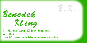 benedek kling business card